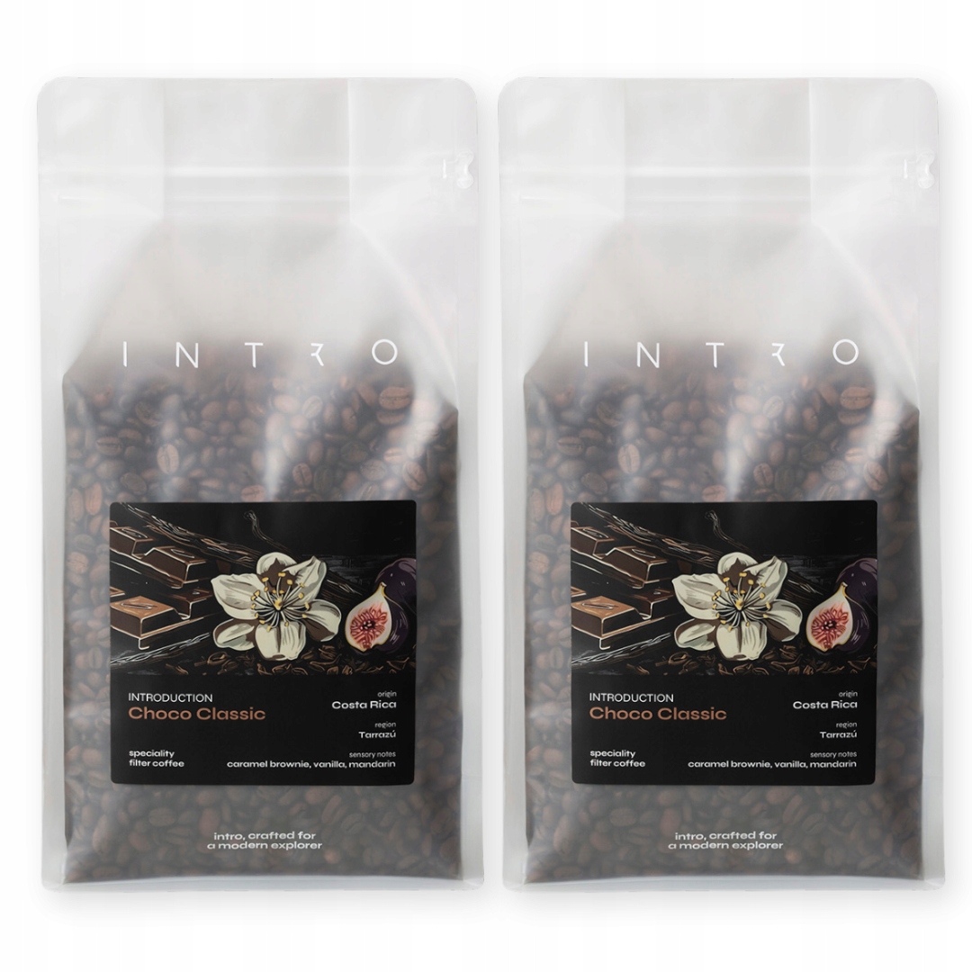 Levně Káva zrnková 2x1kg Choco Classic Kostarika, káva single Intro