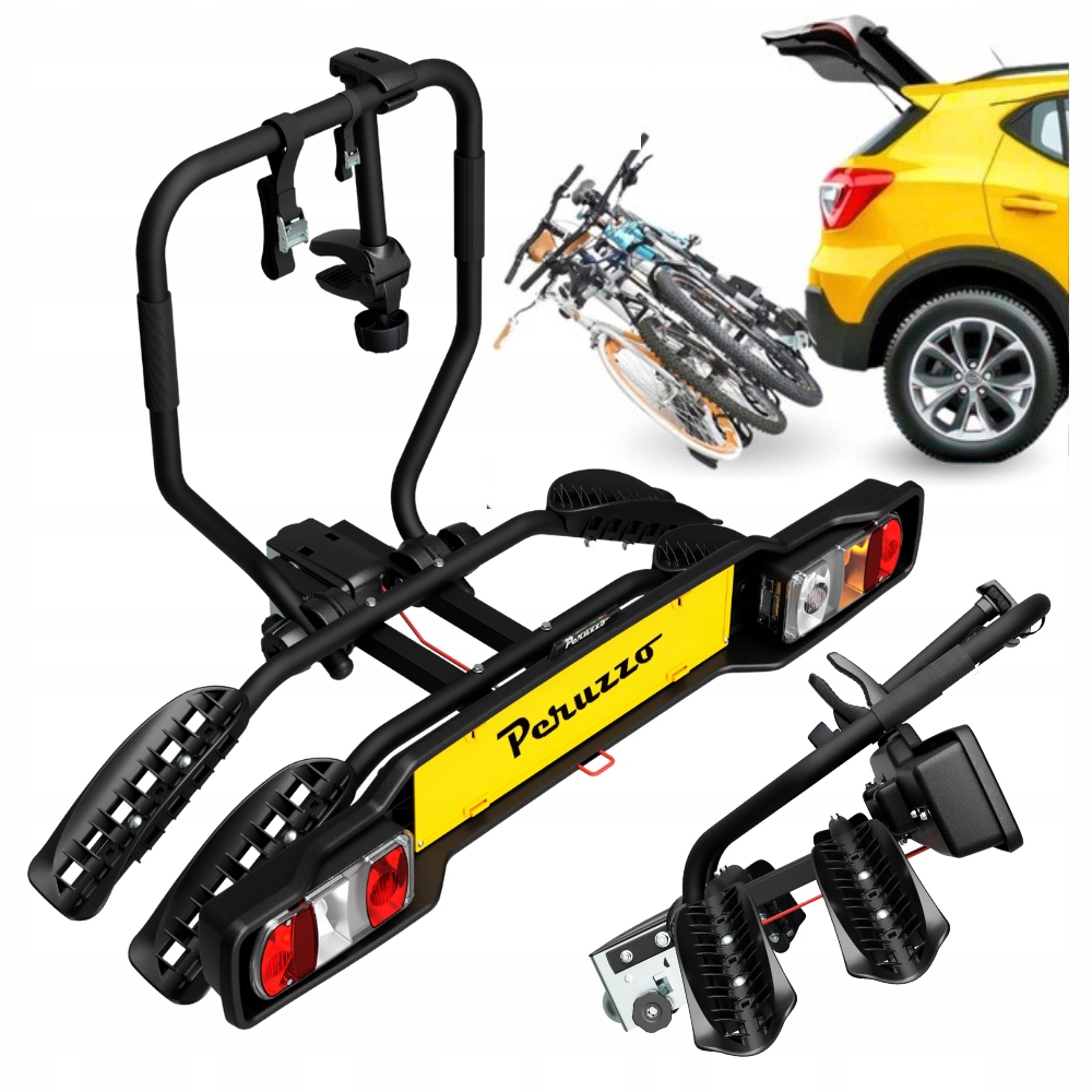 BAGAŻNIK ROWEROWY NA HAK UCHWYT ROWEROWY 2 ROWERY PERUZZO SIENA + UCHYŁ