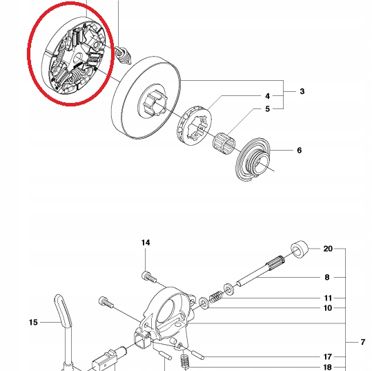 SPRZĘGŁO KOMPLETNE HUSQVARNA 555 560 562 556 Marka Husqvarna