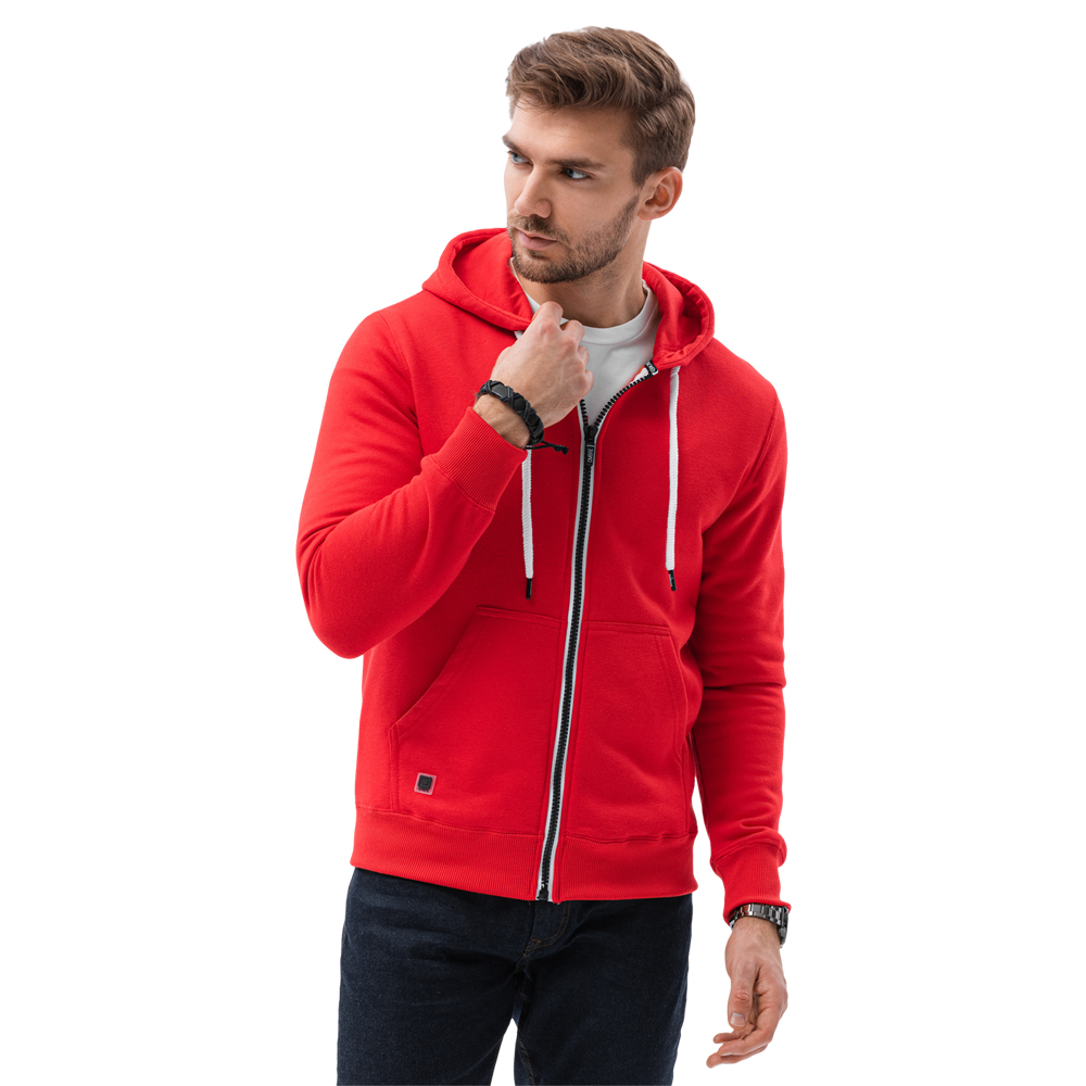 

Bluza męska rozpinana z kapturem B977 czerwony M