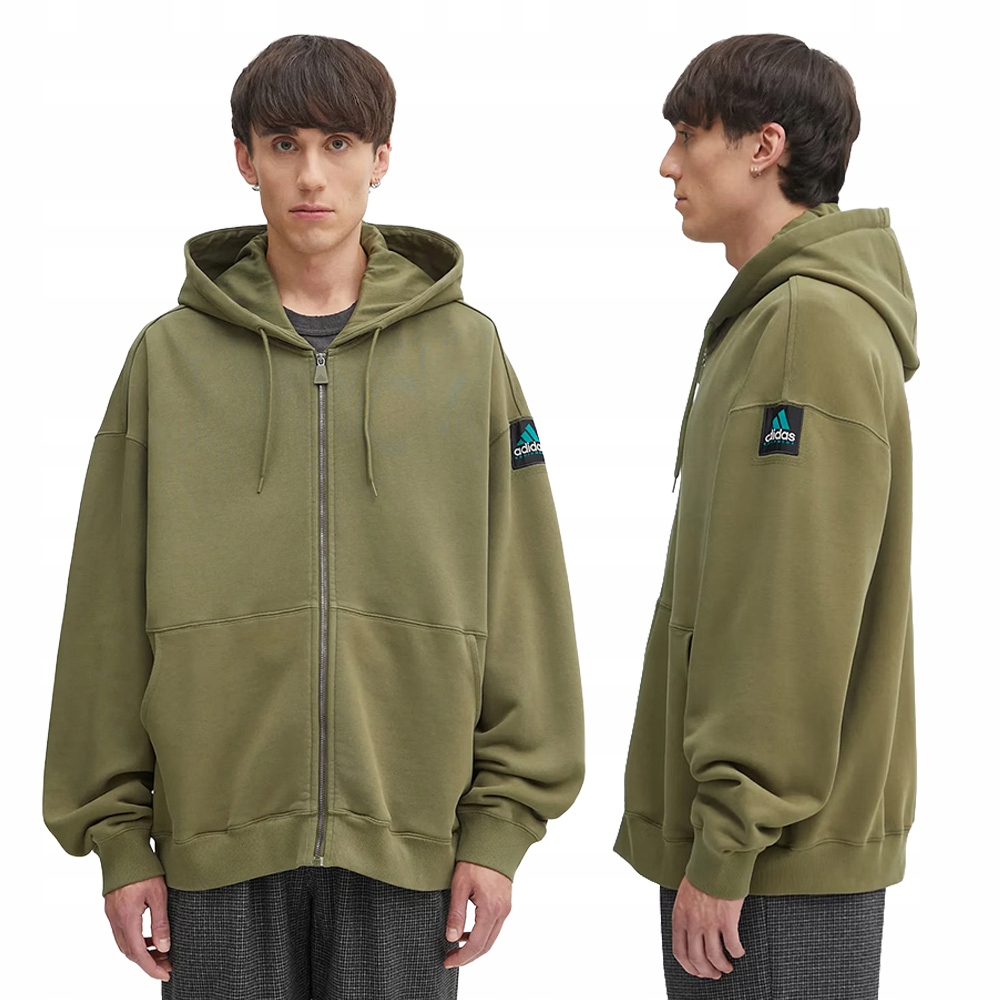 Mikina Adidas Equipment Eqt Fleece Full-Zip Hoodie zelená bavlna vel. L