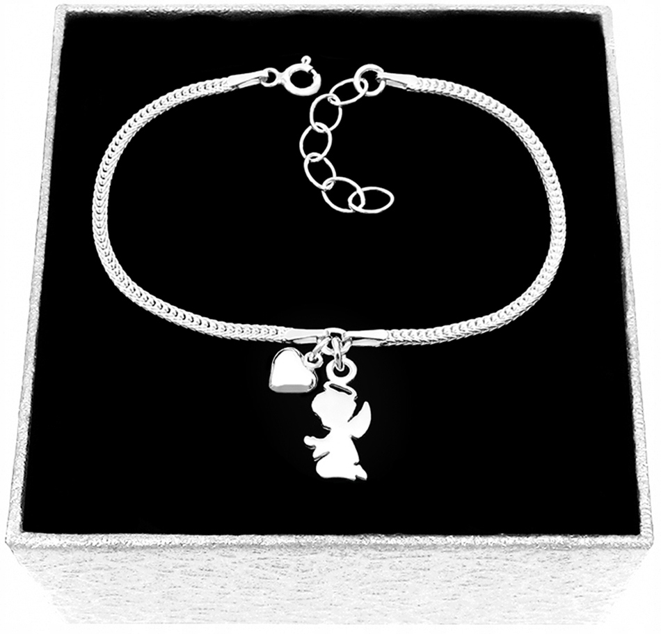 Bransoletka Srebrna Celebrytka Serce Anioła Srebro Próby 925 B37