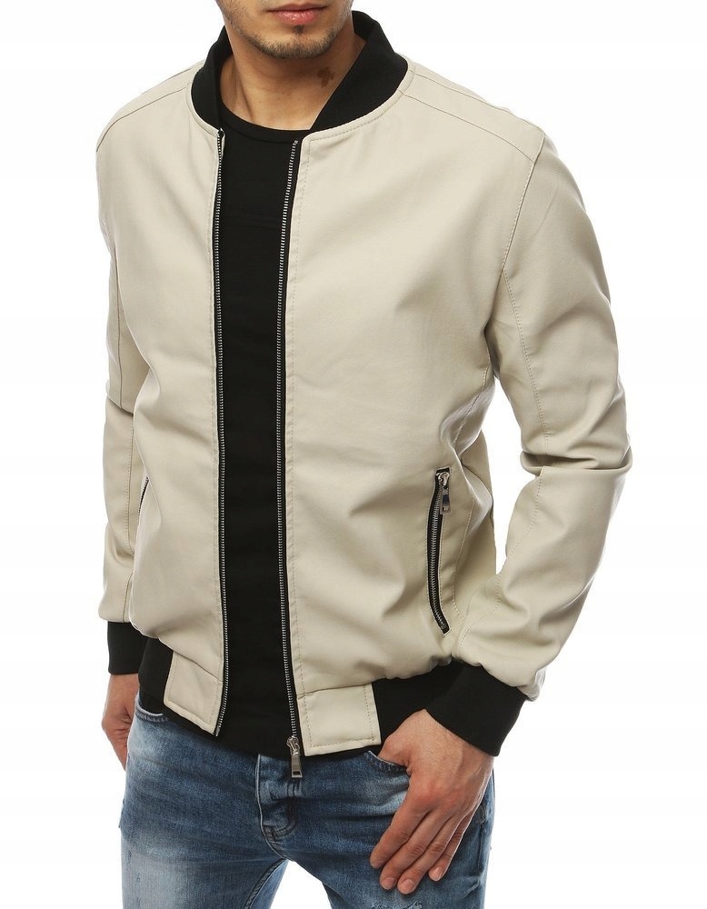 

Męska Skórzana Kurtka Przejściowa tx3277 - XL