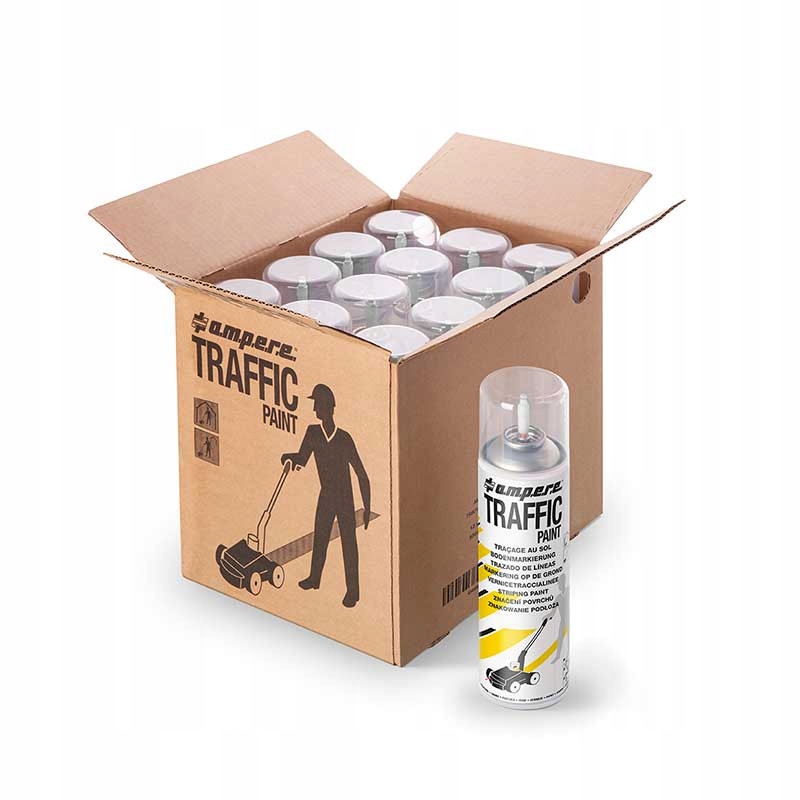 Farba do malowania linii AMPERE TRAFFIC PAINT BIAŁY 12szt. profesjonalna