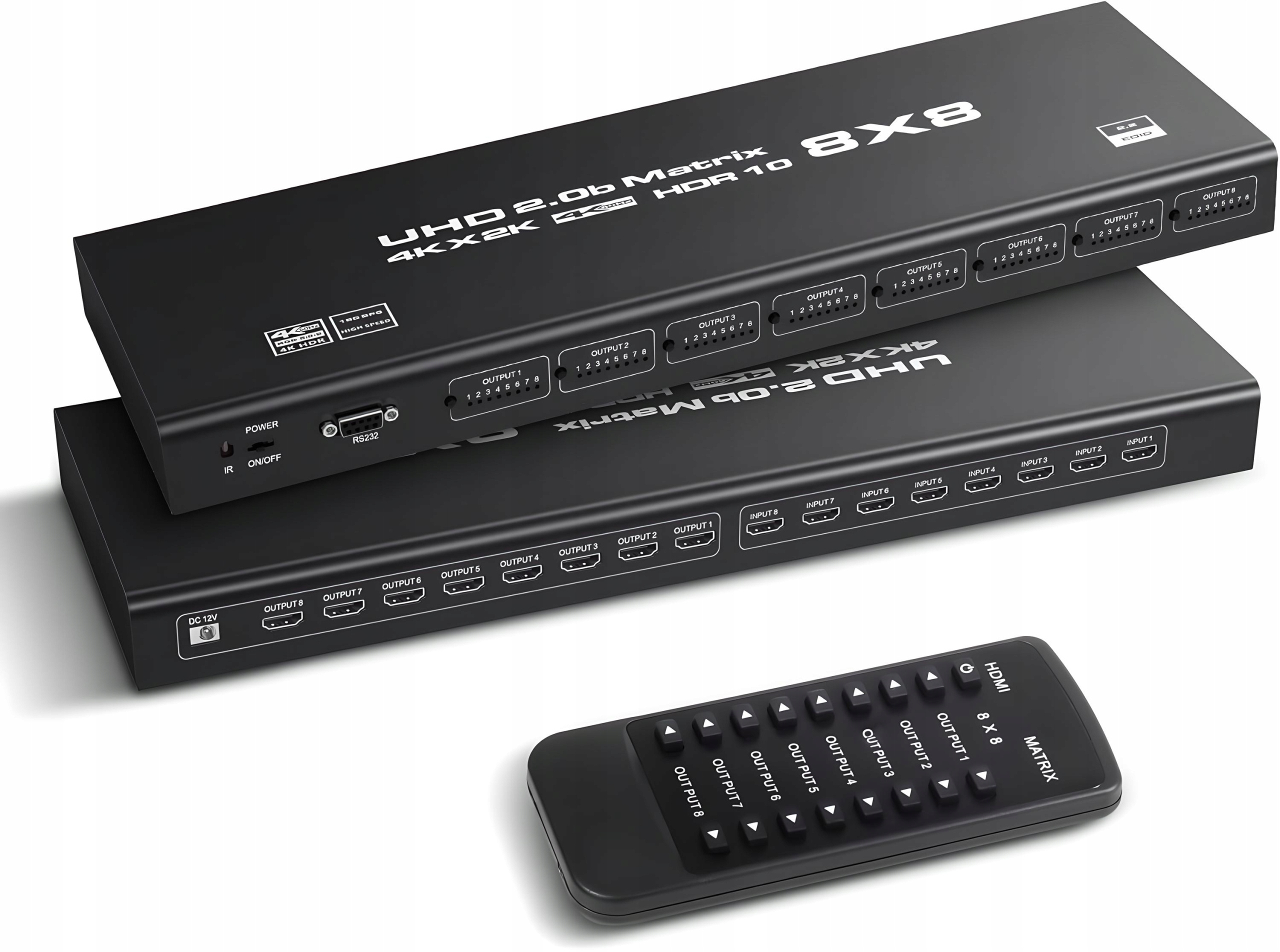 Matrix Hdmi 2.0 8x8 Přepínač Switch Hdcp 2.2 RS232 8 Vstupů 8 Výstupů