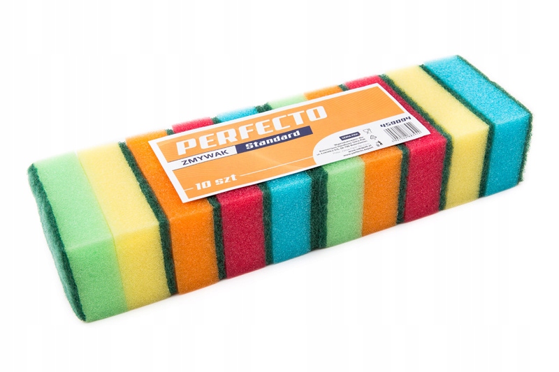 Gąbka do naczyń czyścik zmywak PERFECTO 10 sztuk mix color