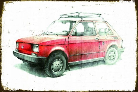 

Tablica Ozdobna Blacha Maluch 126p Old Car