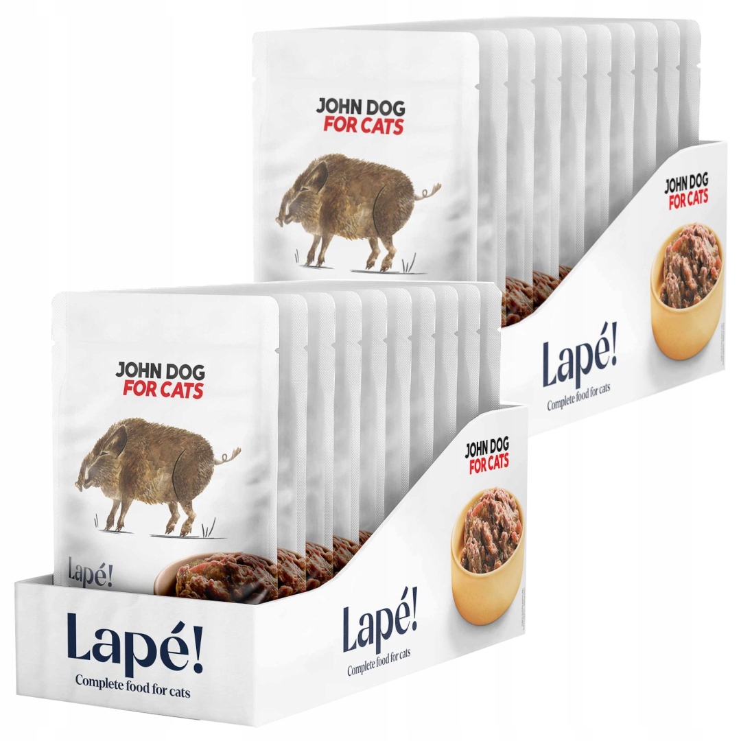 Levně John Dog For Cats Lapé 20x100 g Monoproteinové Mokré Krmivo Pro Kočky s divočákem