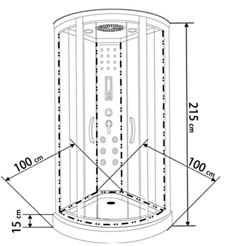 KABINA PRYSZNICOWA Z HYDROMASAŻEM WSH7118W 100x100 CM Stan opakowania oryginalne