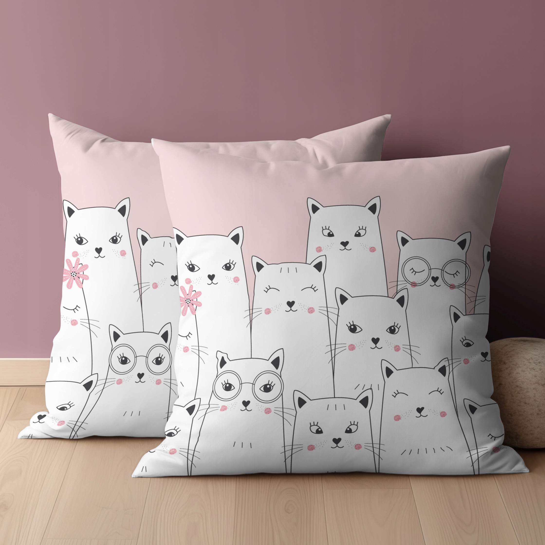 POSZEWKA DZIECIĘCA BAWEŁNIANA RÓŻOWA 40x40 psba0003a KOTY Kod producenta 667995