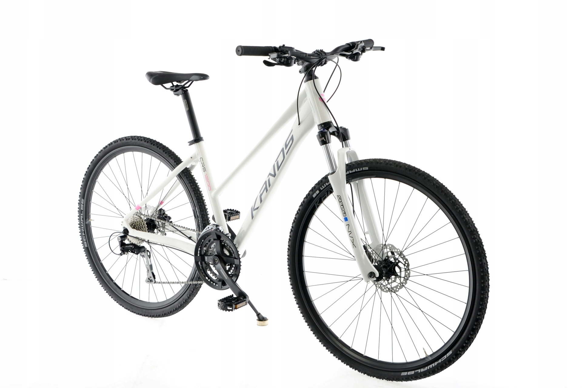 Rower crossowy 28″ Kands Crs 1200 Alivio D17" biało-różowy Hydraulika