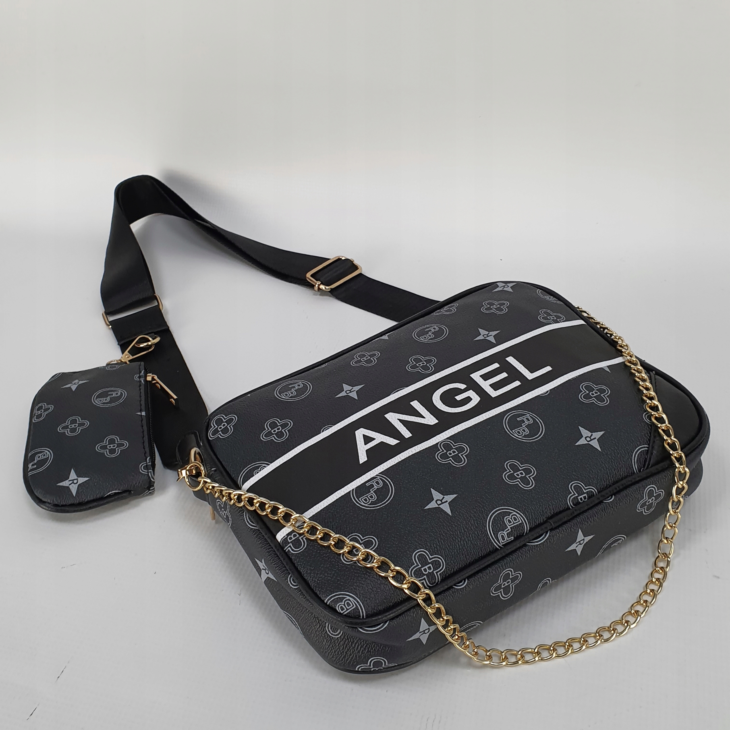 LISTONOSZKA TOREBKA 3W1 NERKA MONOGRAM PODWÓJNA Materiał dominujący skóra ekologiczna