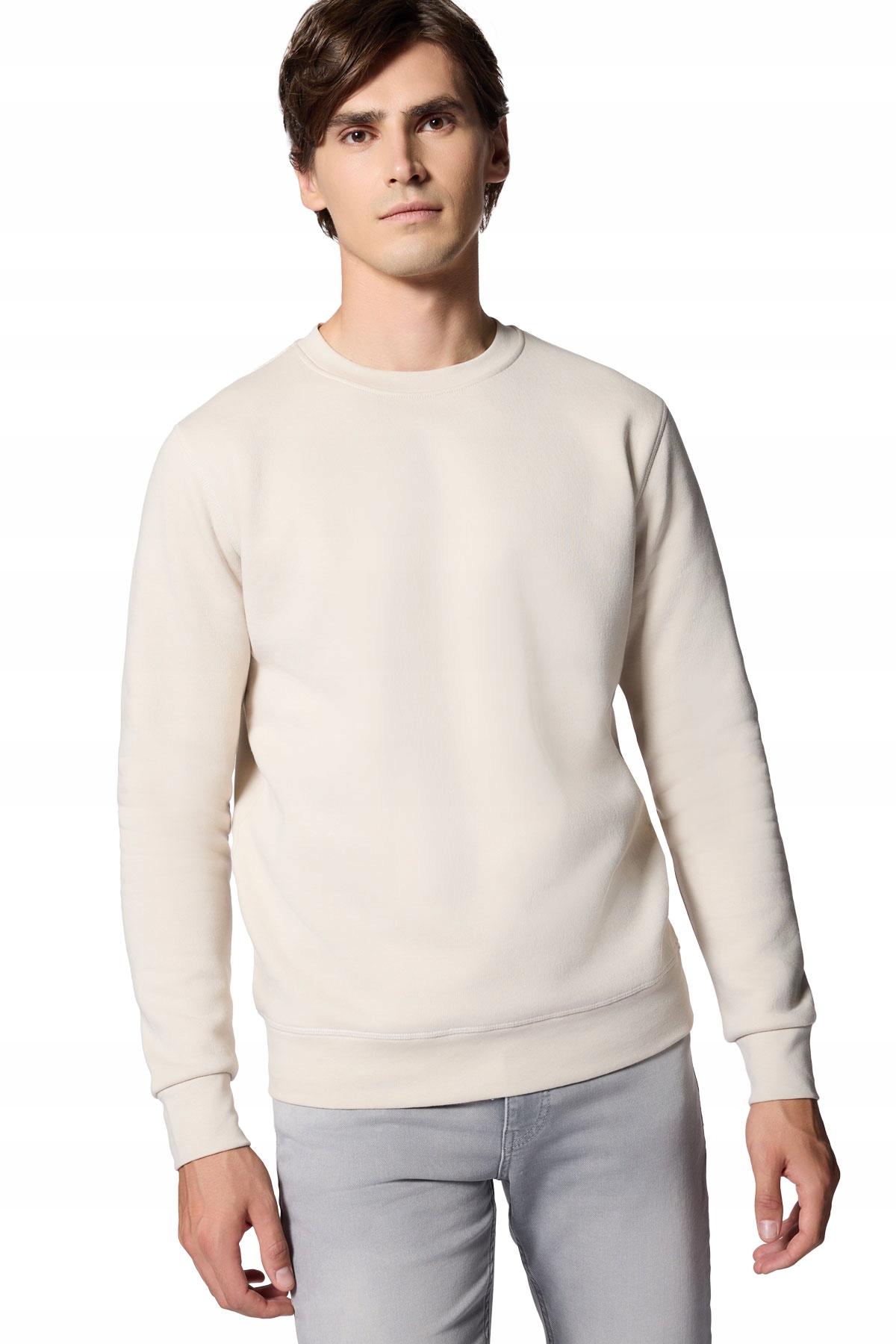 Bluza Męska Bawełniana Beżowa Nierozpinana Bez Kaptura Próchnik PM13 L