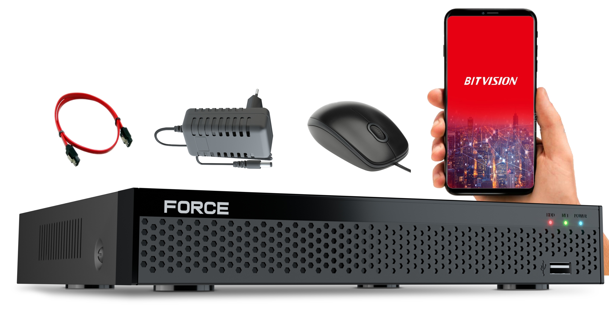 Force 8kanálový Ip rekordér Force NVR-V-3008H1 8Mp