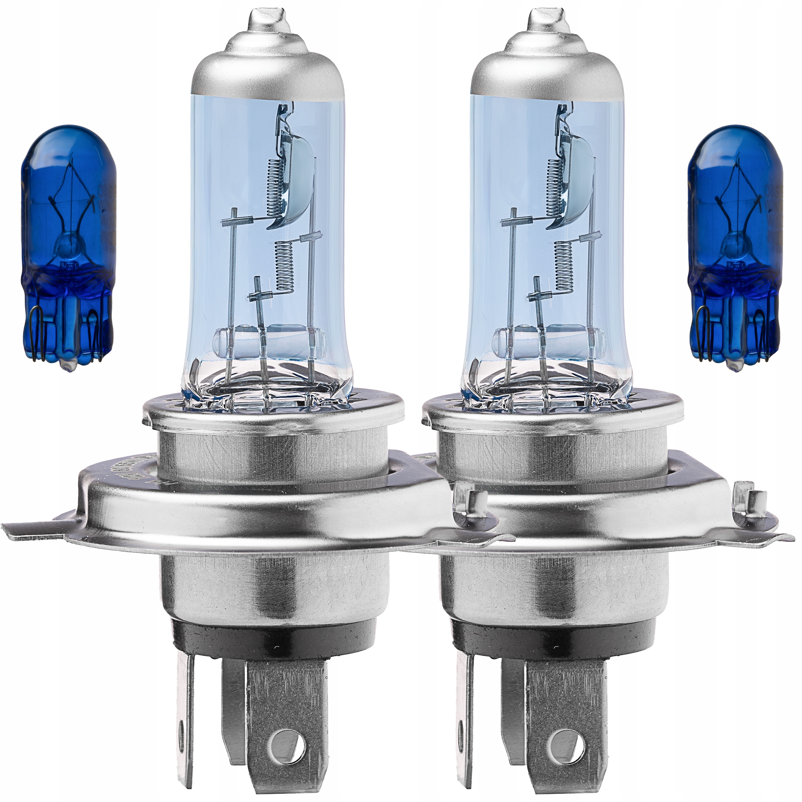 2x Żarówka H4 White W5W 12V E4 Ksenon Zimny Biały Zestaw Komplet