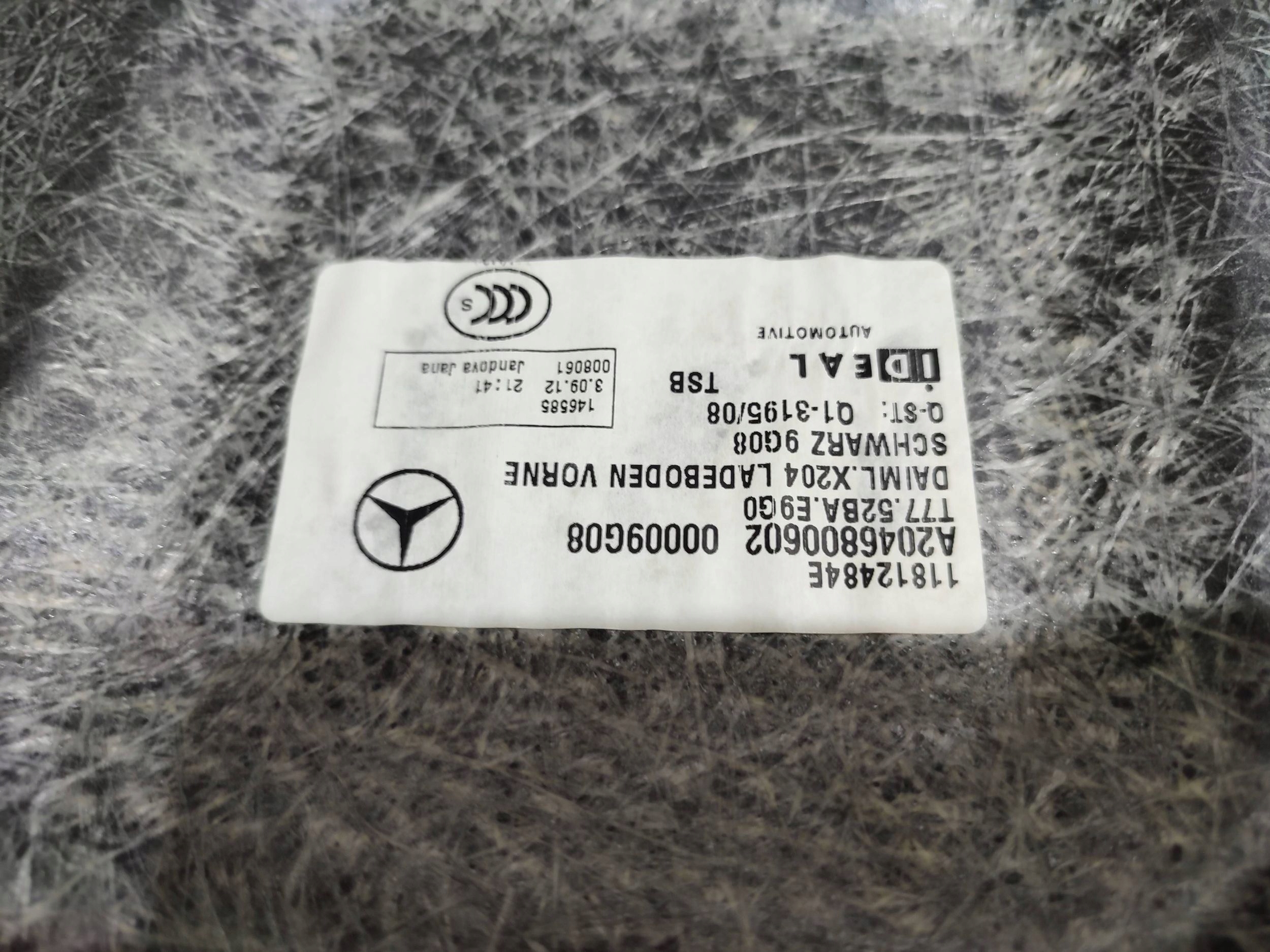 Mercedes-Benz GLK (X204) 2013 mats boot