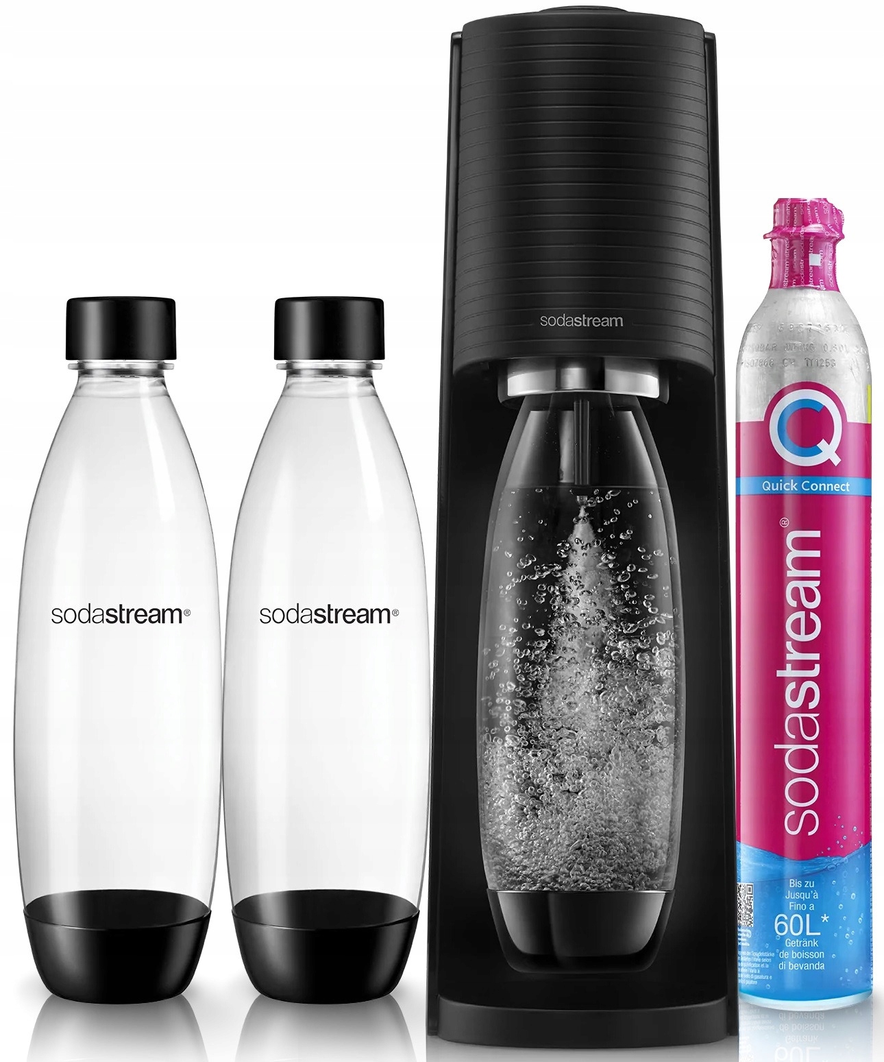 Saturator do wody gazowanej SodaStream Terra czarny + 3 butelki Marka SodaStream