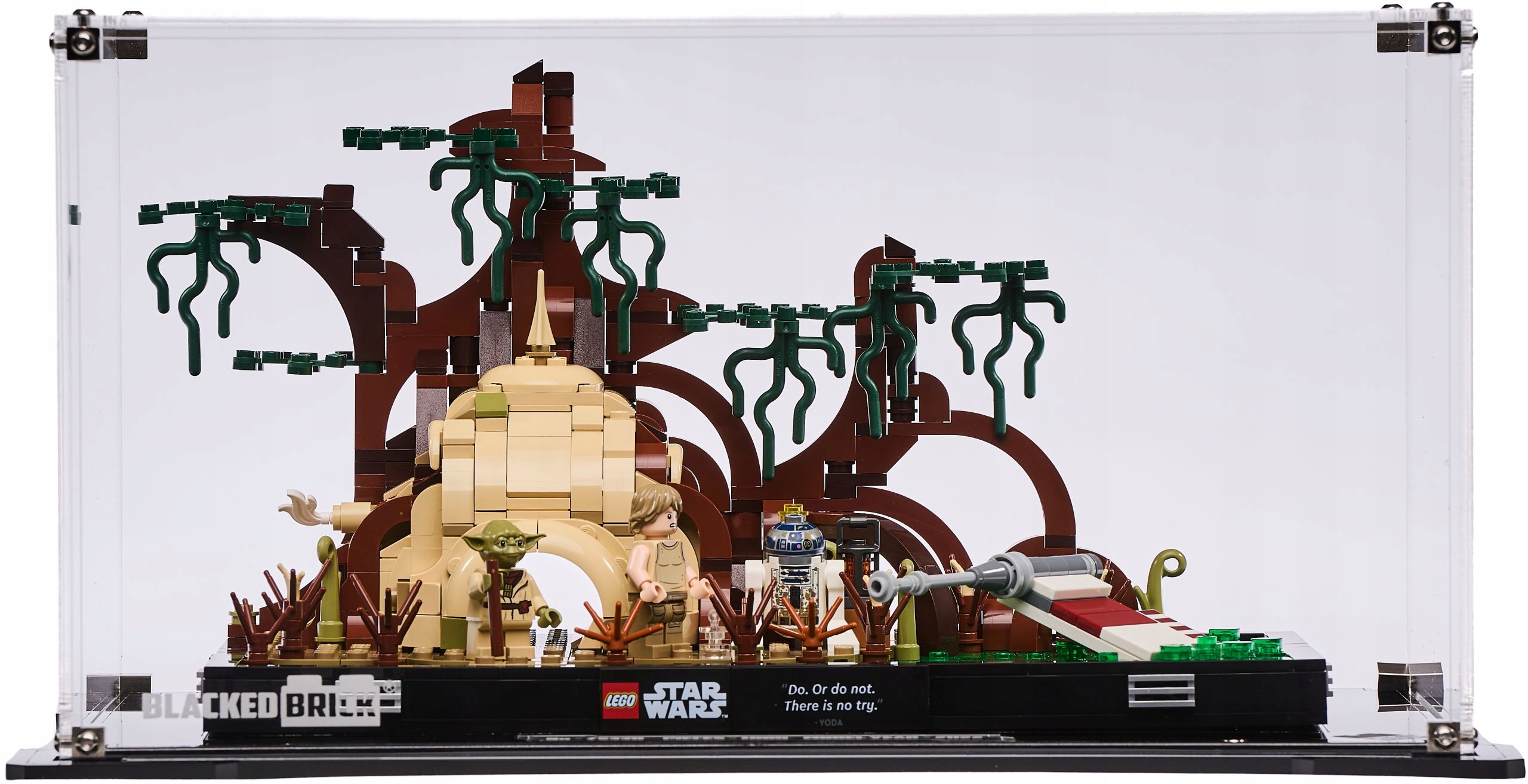 Vitrína Blacked Brick pre Lego Star Wars 75330 Diorama Jedi na Dagobahu