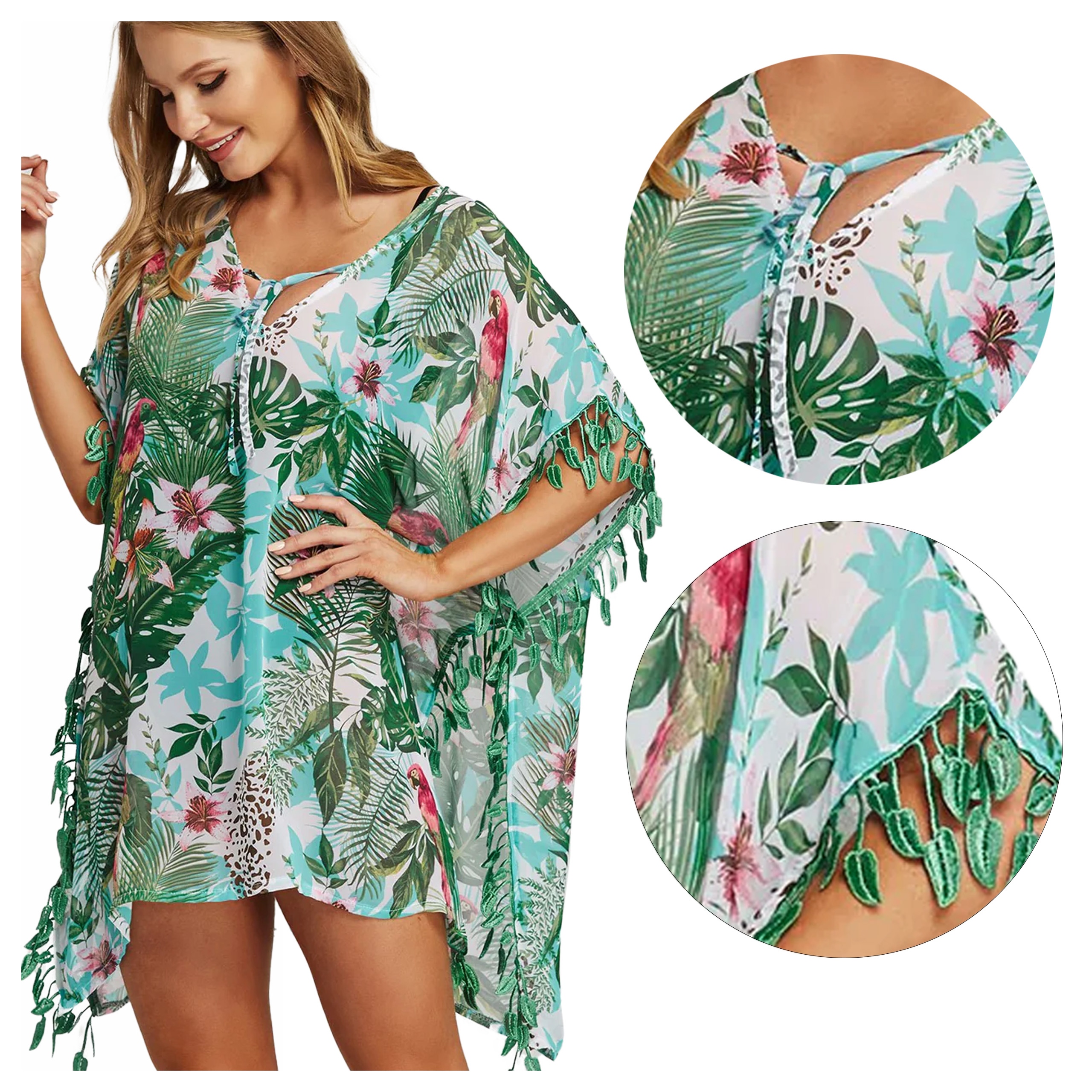 Pareo plażowe tunika Narzutka na plażę sukienka letnia Chusta beach cover