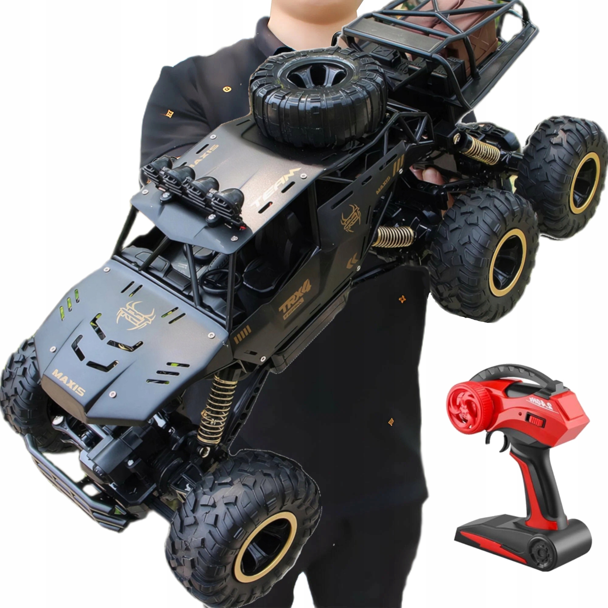 DUŻY SAMOCHÓD ZDALNIE STEROWANY TERENOWY NAPĘD 4x4 METAL LED 46cm PREZENT