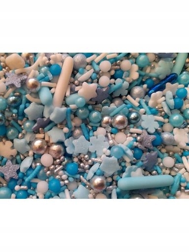 Levně udanewypieki Posypka Vánoce Vánoce MIX bílo modrý 25g