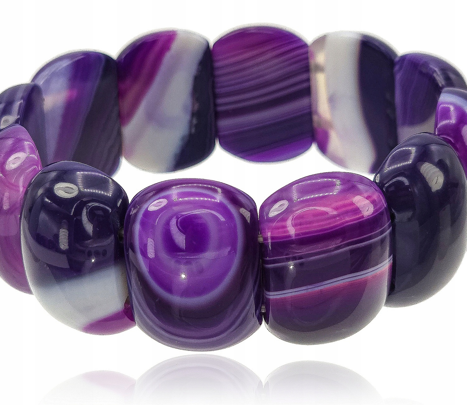 Achát Fialový Krásný přírodní náramek