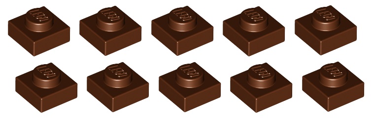 

Lego płytka 1x1 brązowa 10 szt. 3024 Nowa