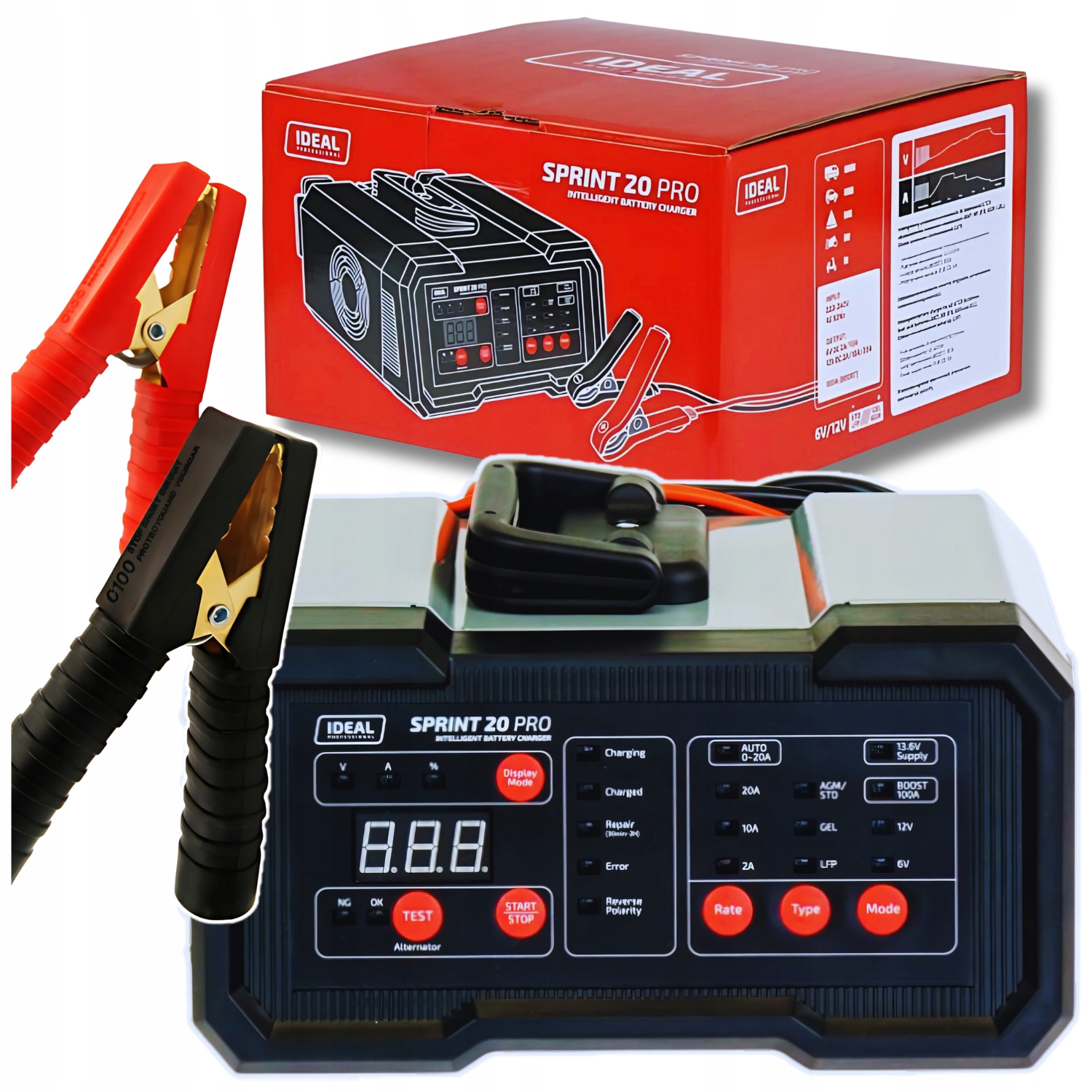 Выпрямитель для аккумуляторов Ideal SPRINT 20 PRO WET / AGM / Lithium 6/12V 20A