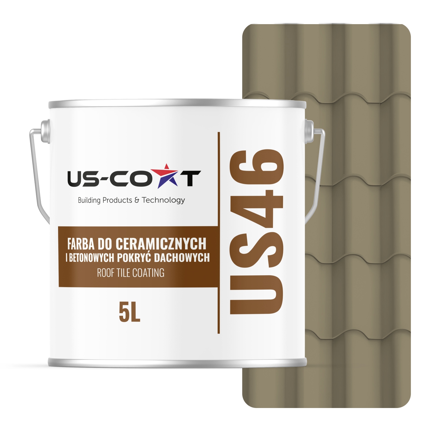 Povrchová Farba Na Strechu Keramická 5 L Odolná Šedá Žltá RAL7034 Mat