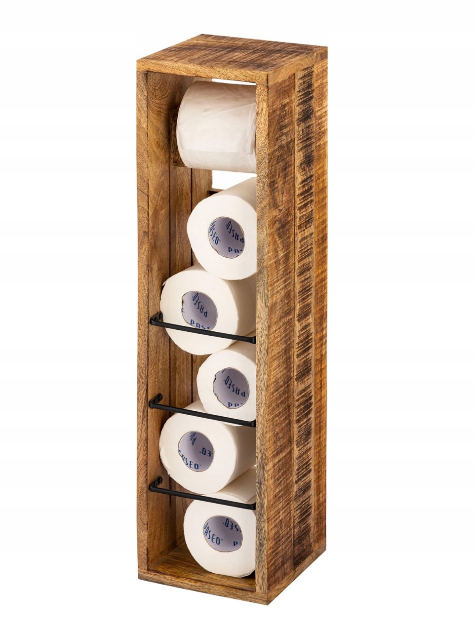 Stojak na papier toaletowy drewno Mango