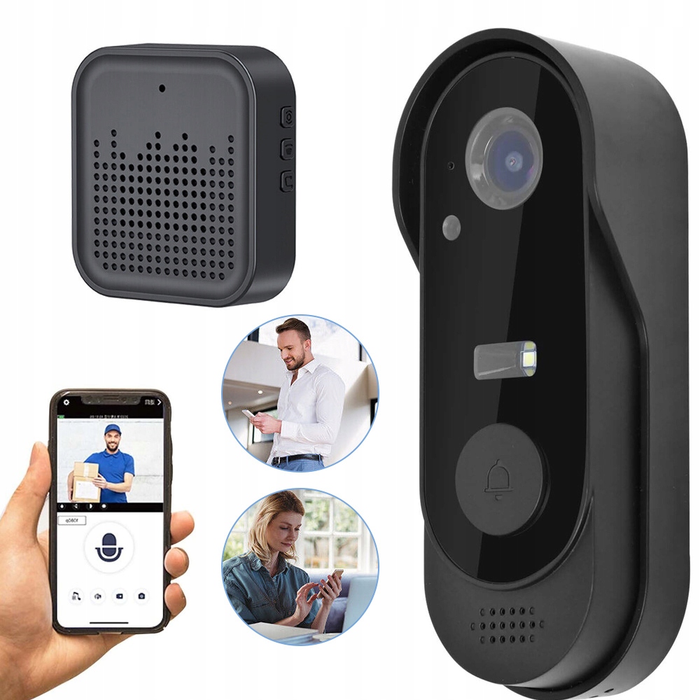 Bezdrátový Zvonek Na Dveře Hd, Zvonek Na Dveře S Funkcí Kamery, Wifi