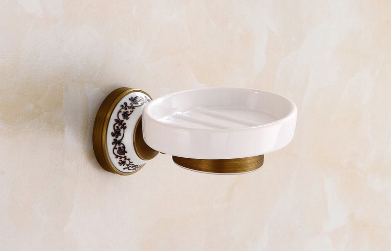 Retro mýdlenka keramická mosaz staré zlato