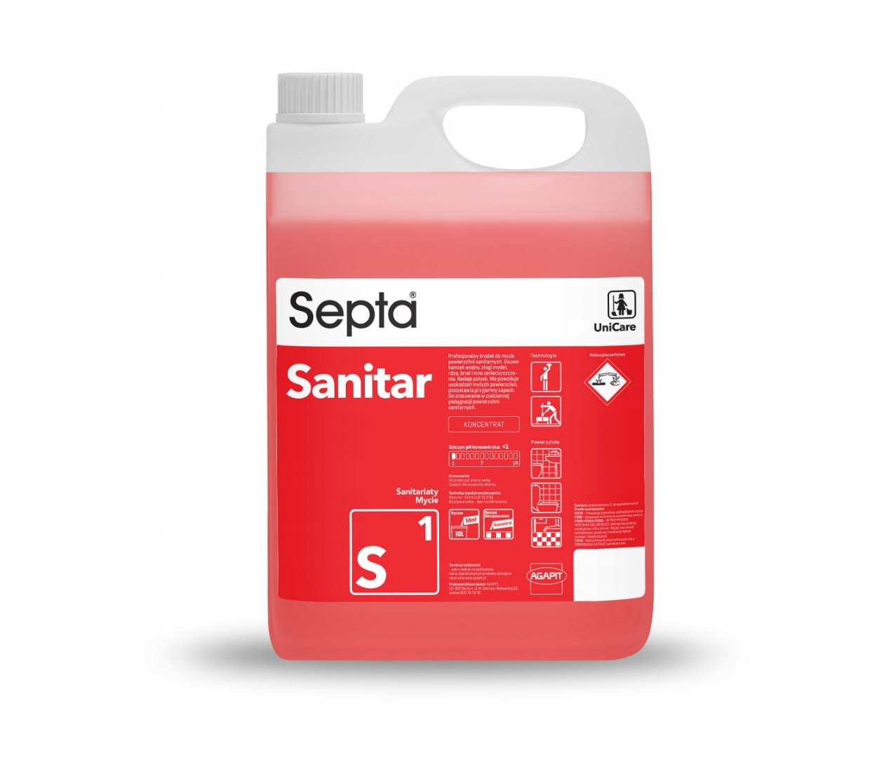 Levně Tekutina Septa Sanitární S1 5L pro mytí sanitárních zařízení