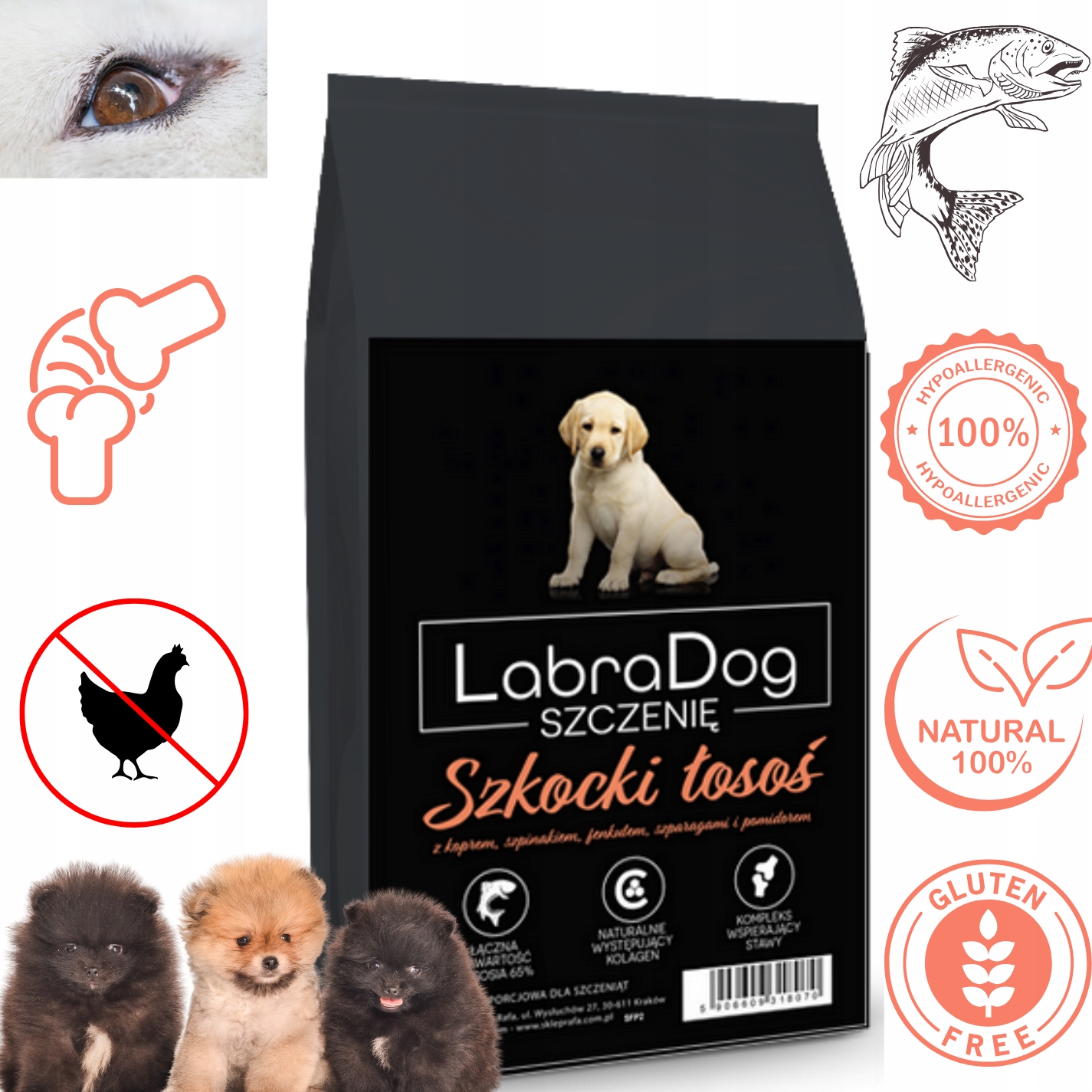 LabraDog Superfood Hypoalergenní skotský losos 65% pro štěně 2 kg