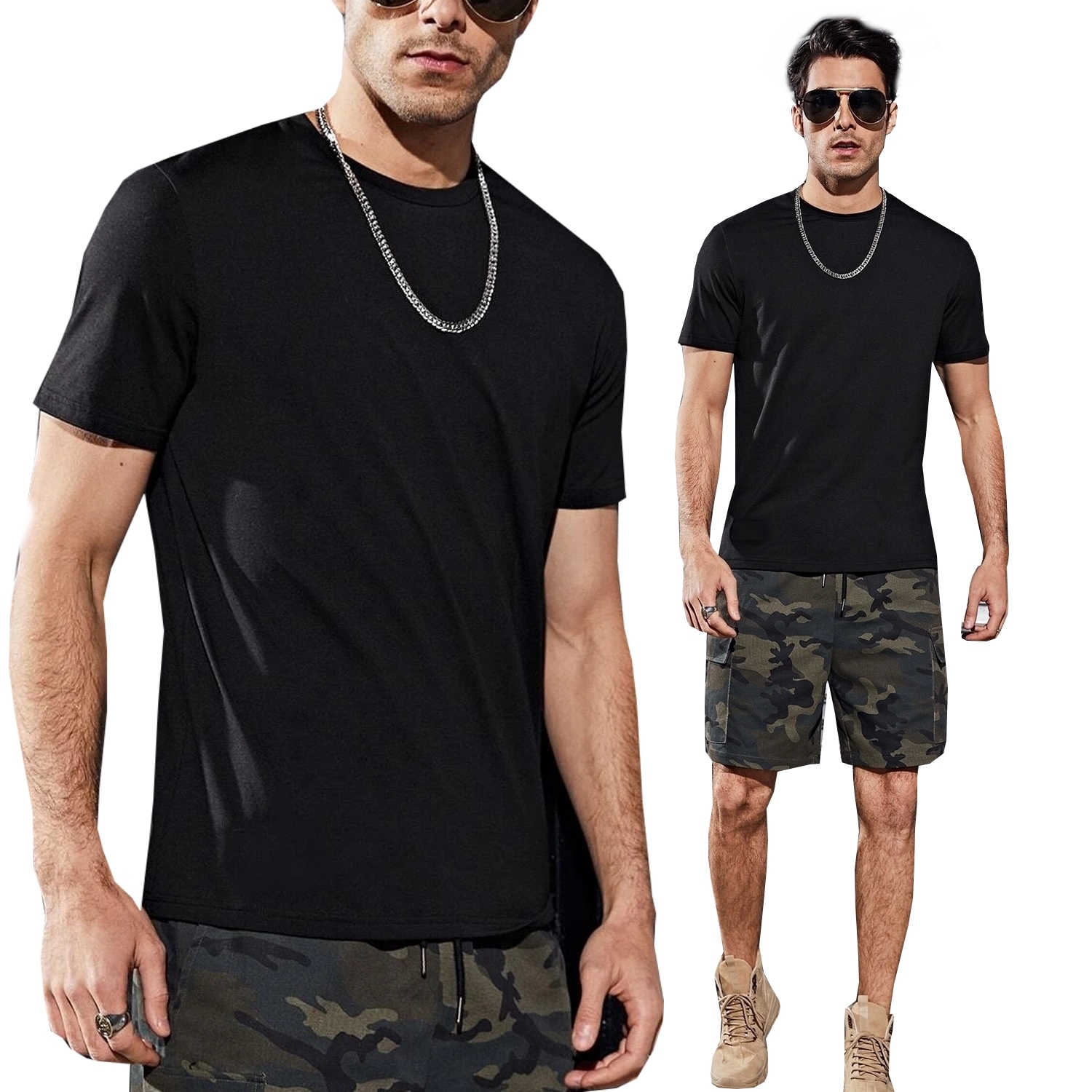 

Męska Koszulka T-shirt Gładka Bawełniana XL c