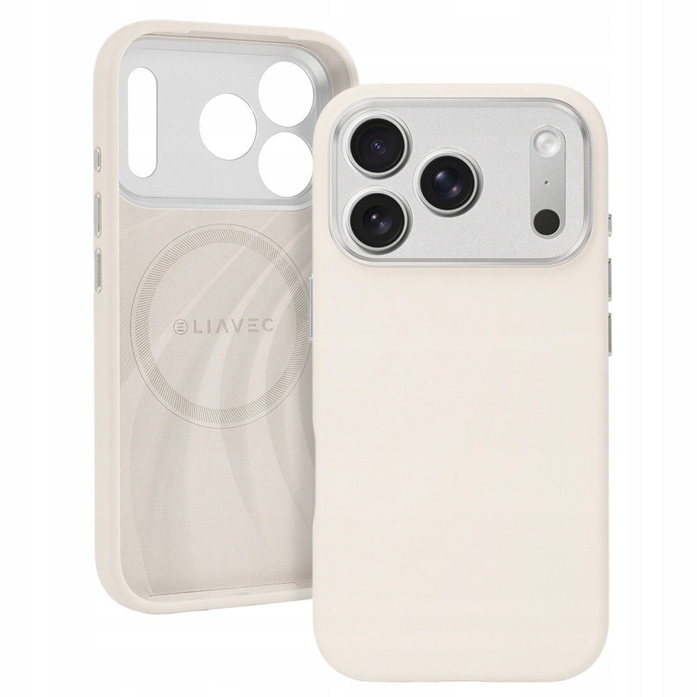 Etui Liavec Silk Shield Case Metal Camera Frame do Iphone 17 Pro beżowy