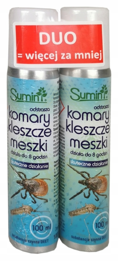 

Odstraszacz na komary, kleszcze Deet 2x100ml Sumin