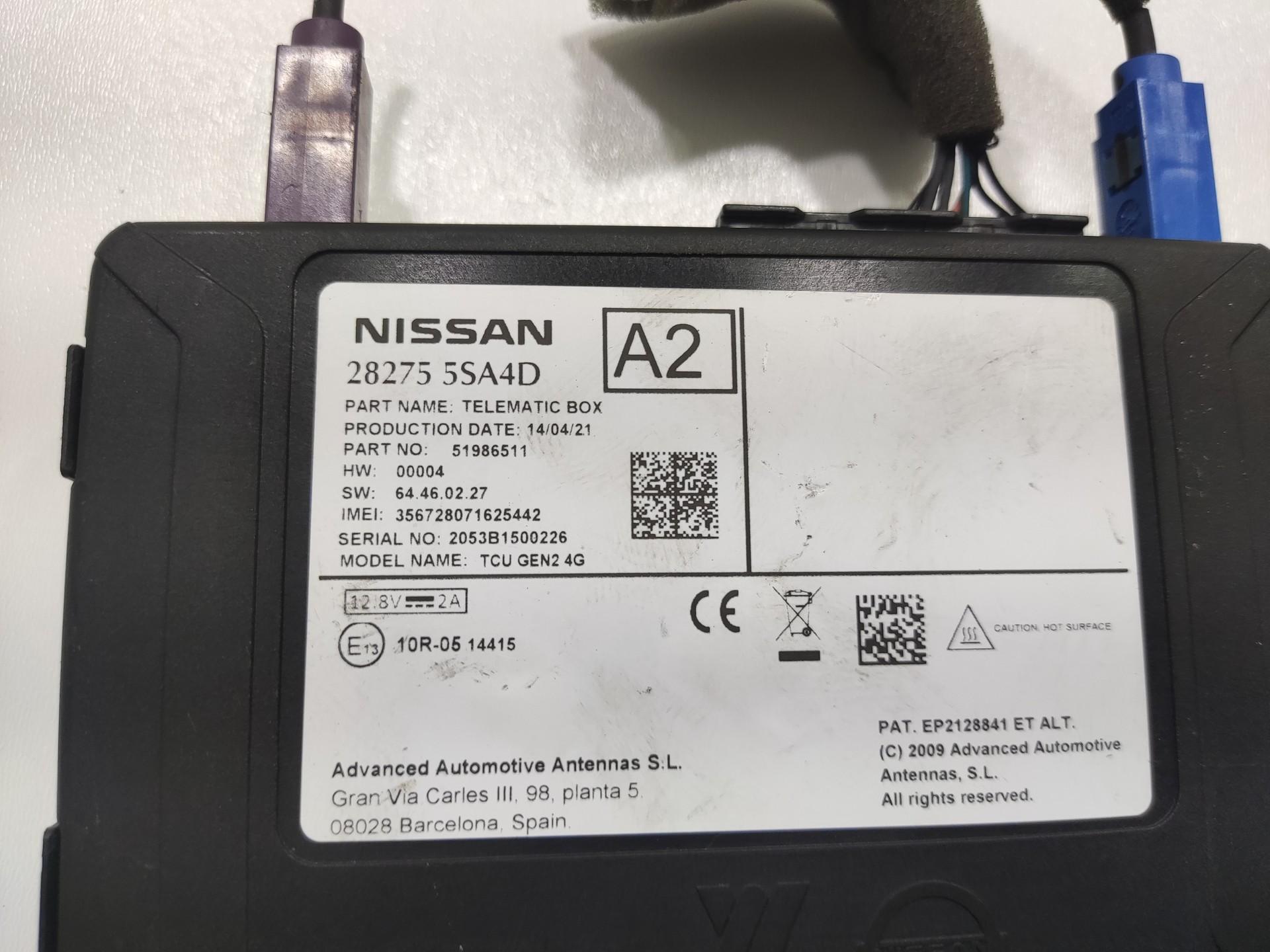 module control unit BLUETOOTH NISSAN E-NV200 2014-2021 28275-5SA4D