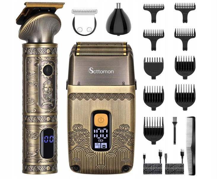 Zastřihovač vlasů, zastřihovač vousů, barberský set, holicí strojek,