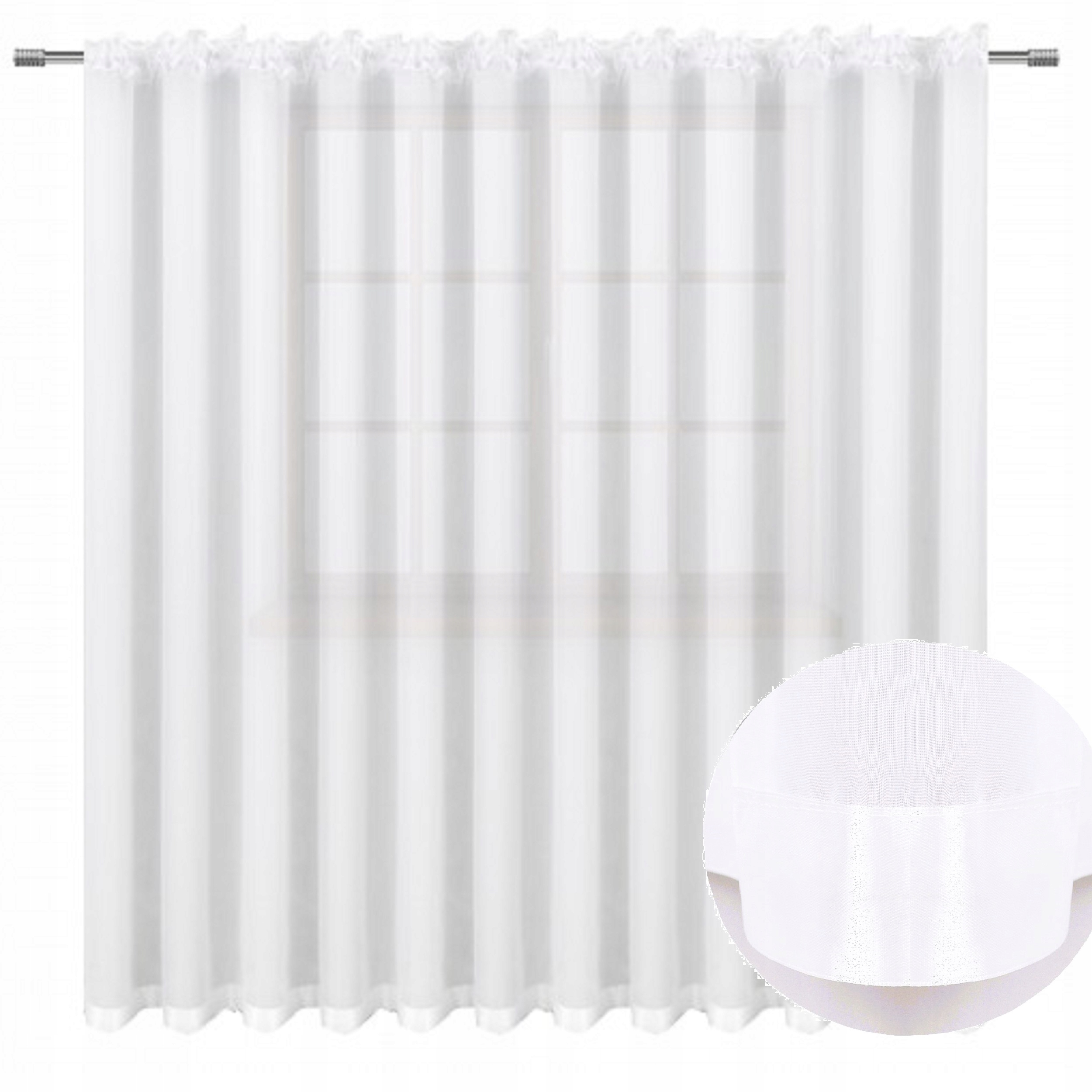 Firana Lamówka 600X240 CM Firany Woal Prosta