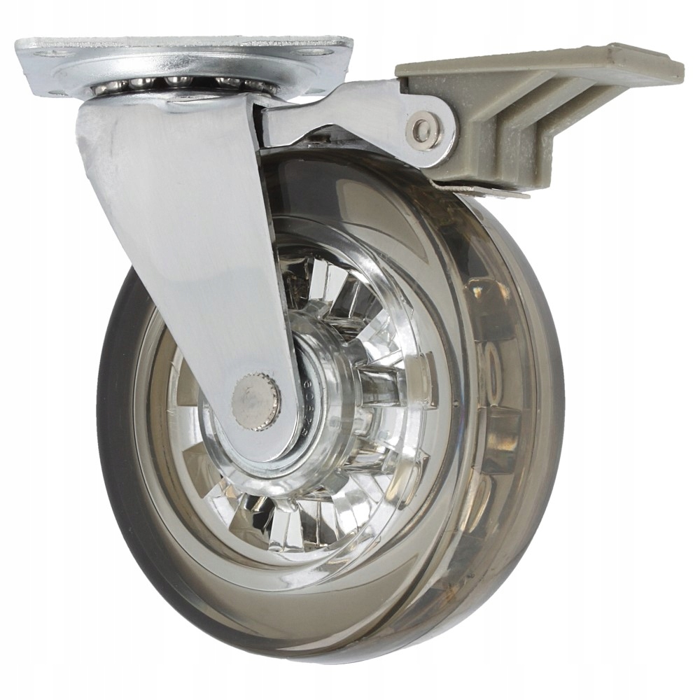 Kółko meblowe fi75 czarne, z hamulcem 70kg