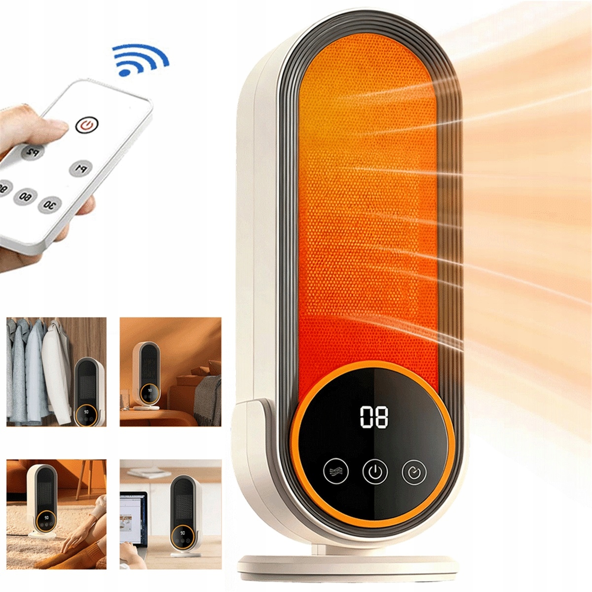 1200 W Radiátor S Led A Dálkovým Ovládáním, Časová Funkce 30-90 Minut