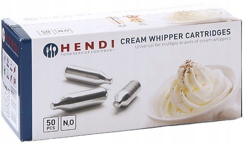 NABOJE DO SYFONU BITEJ ŚMIETANY 50 SZT. N2O HENDI Kod producenta H586907