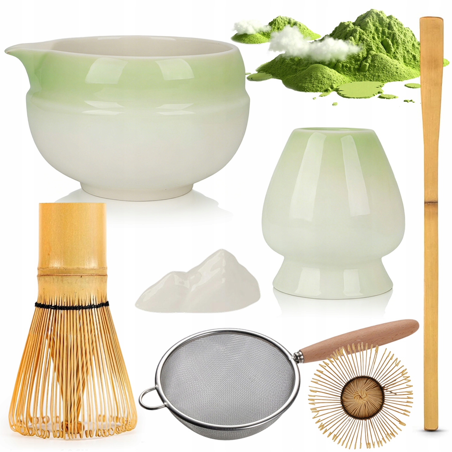 Levně Matcha 7V1 Box 7-DÍLNÁ Sada Na Matchu Metla Lžička Podstavec