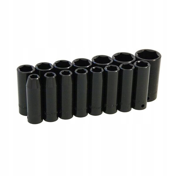 Набор колпачков 15 шт длинный ударный 10-30 мм 1/2