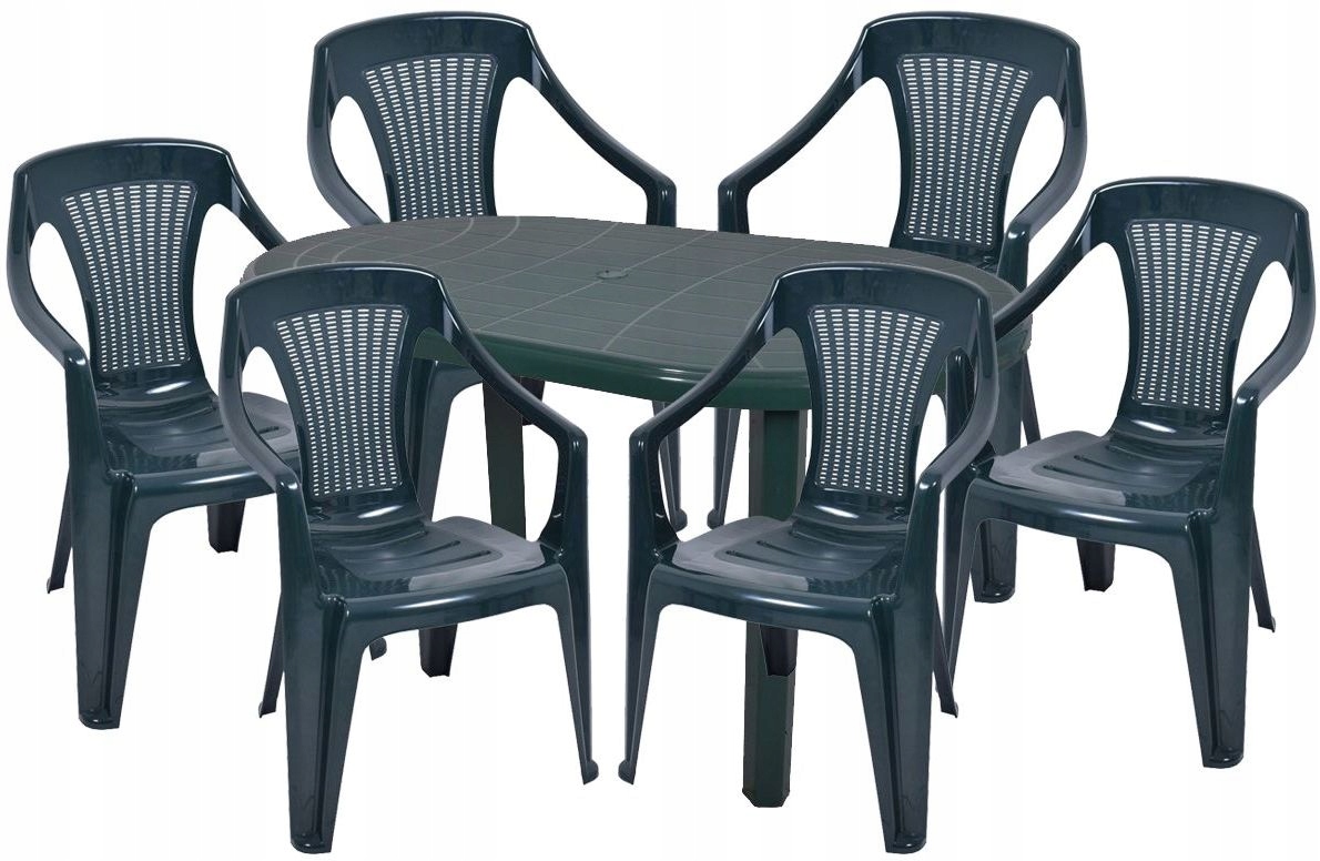 6+1 ZESTAW MEBLI OGRODOWYCH ZIELONY BRYLANT STÓŁ KRZESŁA Producent OŁER