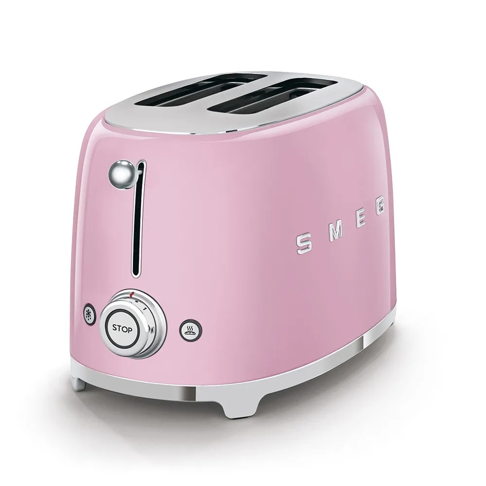 Smeg - Toster na 2 kromki, pastelowy róż TSF01PKE