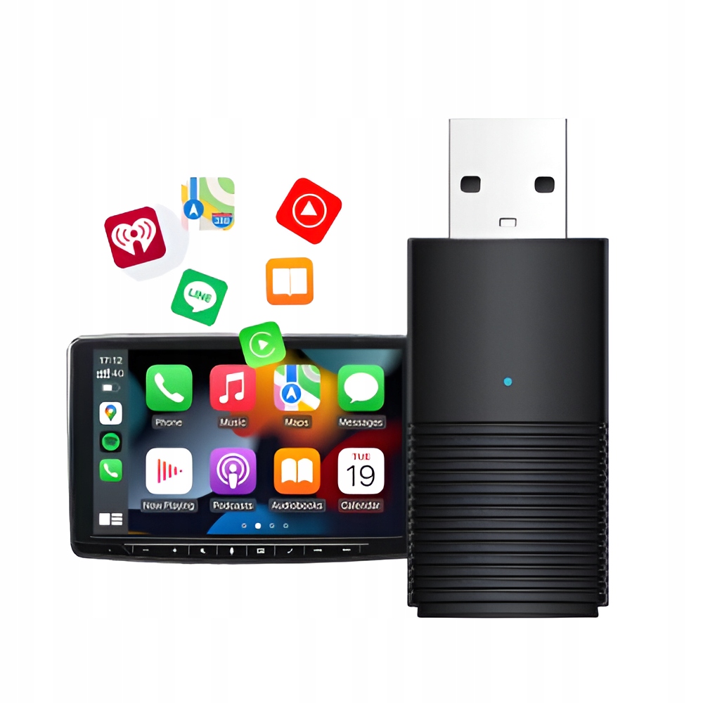 Bezprzewodowy Adapter Mini USB CarPlay do iPhone iOS Rodzaje odtwarzanych nośników USB