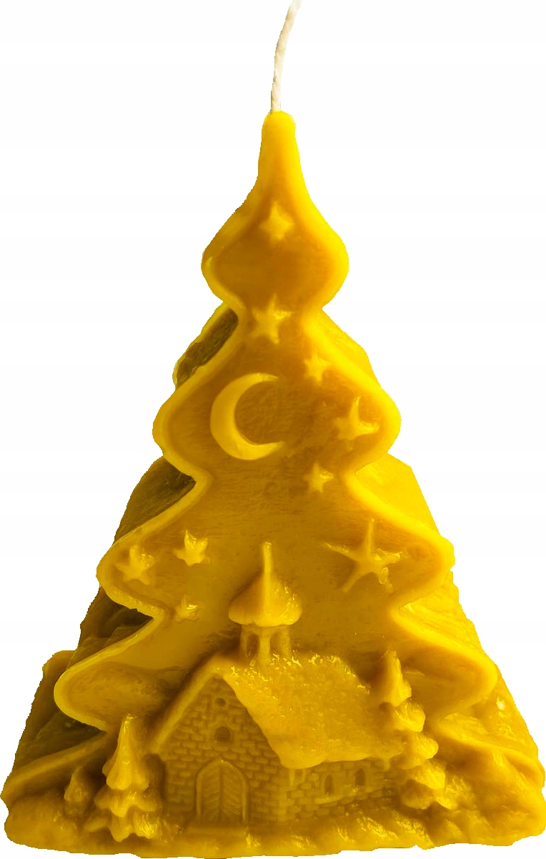 Świeca CHOINKA Z KOŚCIOŁEM wosk pszczeli SS429