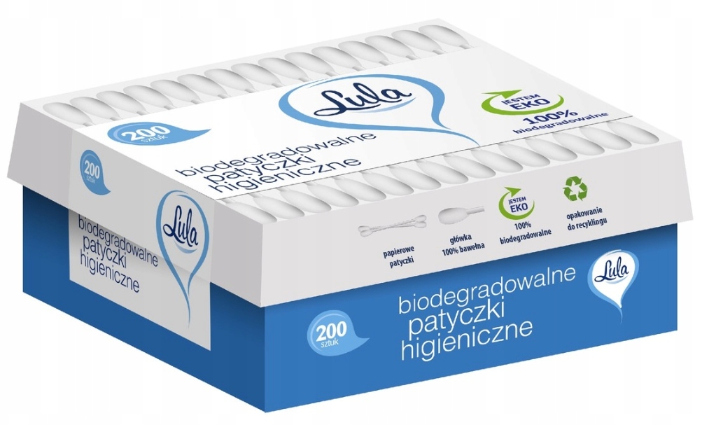 LULA Patyczki higieniczne biodegradowalne 200 szt